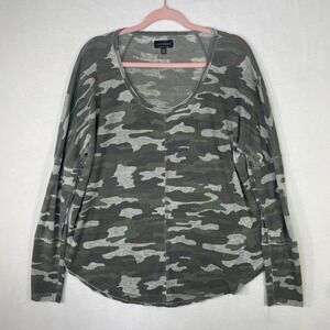 Lucky Brand Women's XL Camo Long Sleeve Waffle Knit Top Thermal Shirt